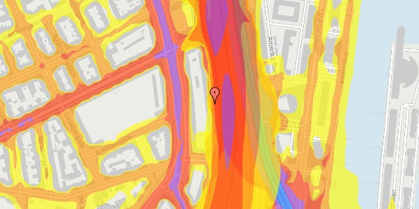 Trafikstøjkort på Østbanegade 37, kl. 2, 2100 København Ø