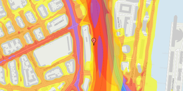 Trafikstøjkort på Østbanegade 39, kl. , 2100 København Ø