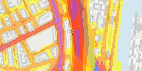 Trafikstøjkort på Østbanegade 39, st. 1, 2100 København Ø