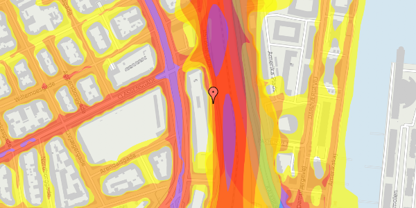 Trafikstøjkort på Østbanegade 41, kl. 2, 2100 København Ø