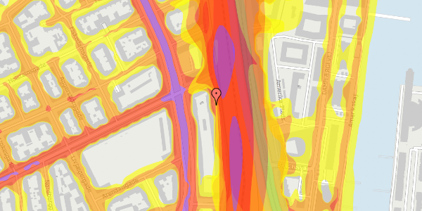 Trafikstøjkort på Østbanegade 45, 3. th, 2100 København Ø