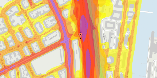 Trafikstøjkort på Østbanegade 47, 1. tv, 2100 København Ø