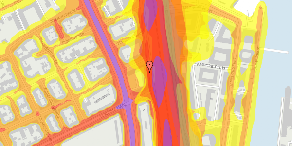 Trafikstøjkort på Østbanegade 55, st. th, 2100 København Ø