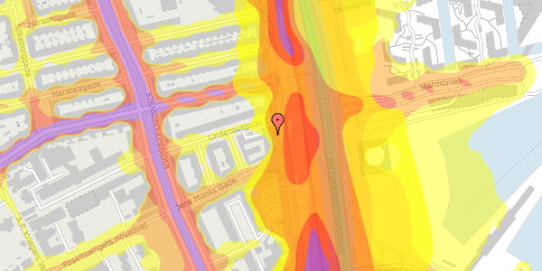 Trafikstøjkort på Østbanegade 103, 5. 51, 2100 København Ø