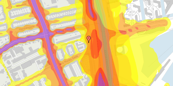 Trafikstøjkort på Østbanegade 103, 13. 131, 2100 København Ø