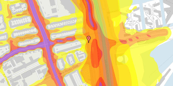 Trafikstøjkort på Østbanegade 105, 3. th, 2100 København Ø