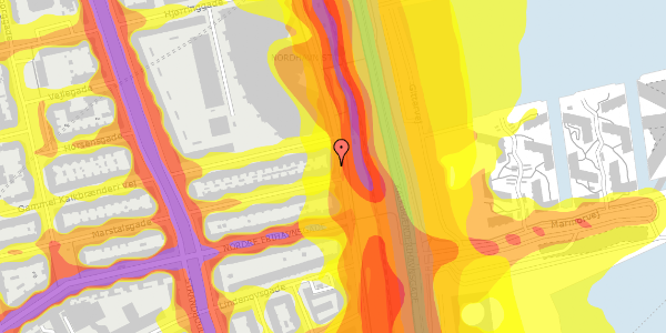 Trafikstøjkort på Østbanegade 113, st. th, 2100 København Ø