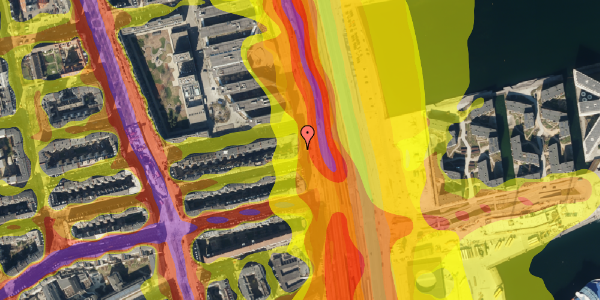 Trafikstøjkort på Østbanegade 113, 1. th, 2100 København Ø