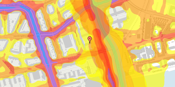 Trafikstøjkort på Østbanegade 147, st. th, 2100 København Ø