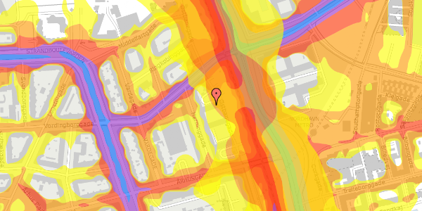 Trafikstøjkort på Østbanegade 159, 3. th, 2100 København Ø