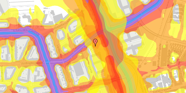 Trafikstøjkort på Østbanegade 165, 1. th, 2100 København Ø