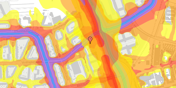 Trafikstøjkort på Østbanegade 167, 2. th, 2100 København Ø