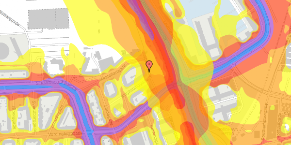 Trafikstøjkort på Østbanegade 175, 1. tv, 2100 København Ø