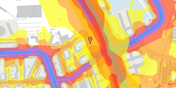 Trafikstøjkort på Østbanegade 175, 4. tv, 2100 København Ø