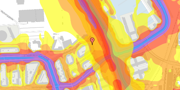 Trafikstøjkort på Østbanegade 177, 3. th, 2100 København Ø