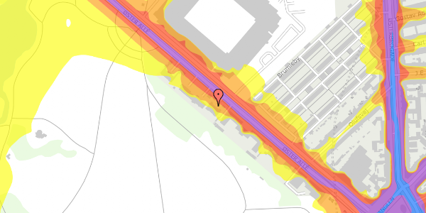 Trafikstøjkort på Øster Allé 27A, st. , 2100 København Ø