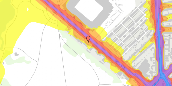 Trafikstøjkort på Øster Allé 27A, 1. , 2100 København Ø