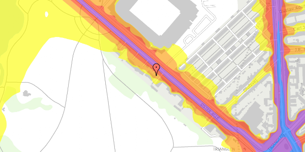 Trafikstøjkort på Øster Allé 27, st. , 2100 København Ø