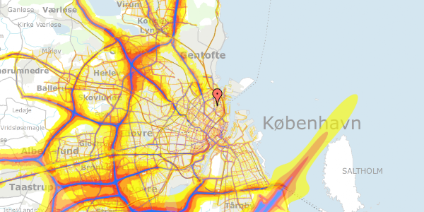 Trafikstøjkort på Øster Allé 48, kl. 2, 2100 København Ø