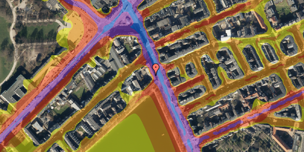 Trafikstøjkort på Østerbrogade 19, st. 1, 2100 København Ø