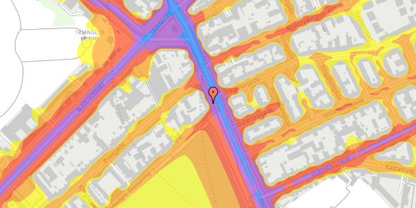 Trafikstøjkort på Østerbrogade 19, 1. 1, 2100 København Ø