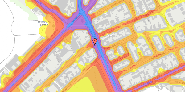 Trafikstøjkort på Østerbrogade 23, st. , 2100 København Ø