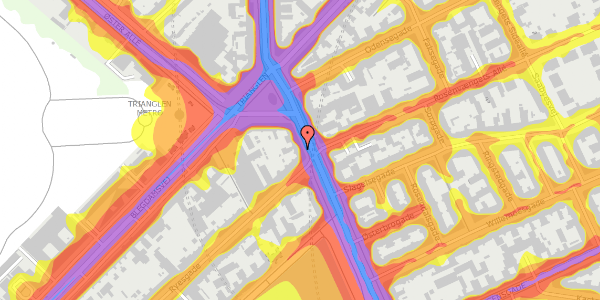 Trafikstøjkort på Østerbrogade 25, 4. , 2100 København Ø