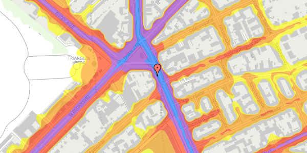 Trafikstøjkort på Østerbrogade 27, 1. , 2100 København Ø