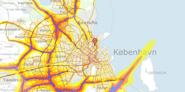 Trafikstøjkort på Østerbrogade 35, 3. th, 2100 København Ø