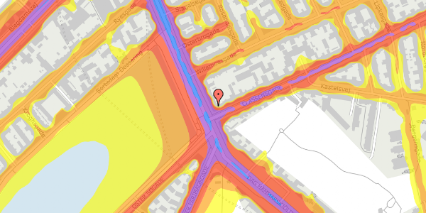 Trafikstøjkort på Østerbrogade 44, 3. th, 2100 København Ø