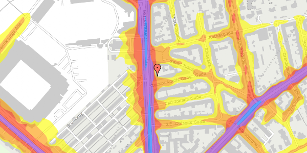 Trafikstøjkort på Østerbrogade 104, 4. tv, 2100 København Ø