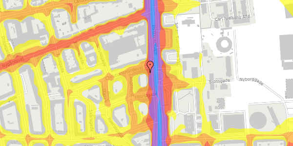 Trafikstøjkort på Østerbrogade 117, 1. 123, 2100 København Ø