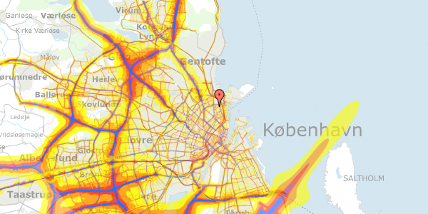 Trafikstøjkort på Østerbrogade 140, st. 1, 2100 København Ø