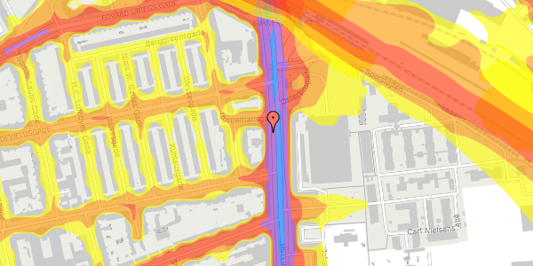 Trafikstøjkort på Østerbrogade 151, st. 3, 2100 København Ø