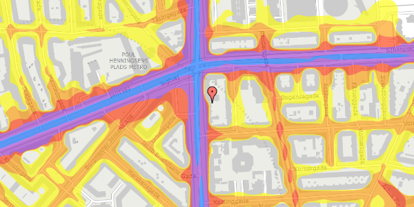 Trafikstøjkort på Østerbrogade 152, 3. th, 2100 København Ø