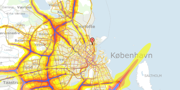 Trafikstøjkort på Østerbrogade 154, 1. tv, 2100 København Ø