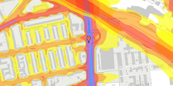 Trafikstøjkort på Østerbrogade 155, st. , 2100 København Ø