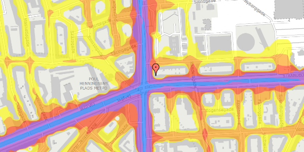 Trafikstøjkort på Østerbrogade 158, 2. tv, 2100 København Ø