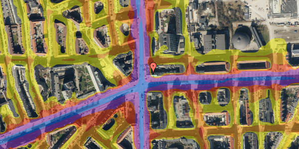 Trafikstøjkort på Østerbrogade 158, 3. tv, 2100 København Ø