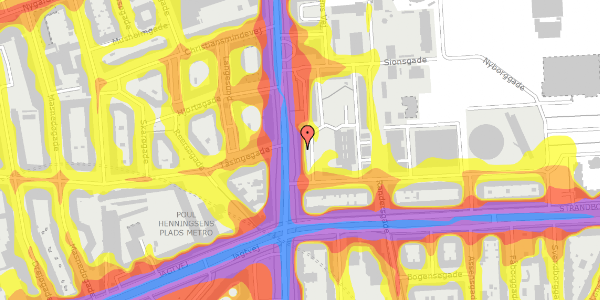 Trafikstøjkort på Østerbrogade 162, st. th, 2100 København Ø