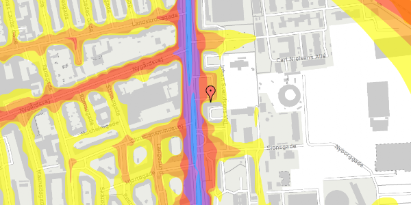 Trafikstøjkort på Østerbrogade 204, 1. th, 2100 København Ø