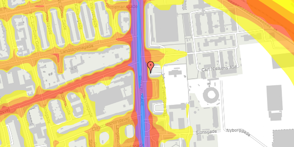 Trafikstøjkort på Østerbrogade 222, 2. tv, 2100 København Ø