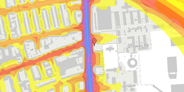 Trafikstøjkort på Østerbrogade 224, 1. th, 2100 København Ø