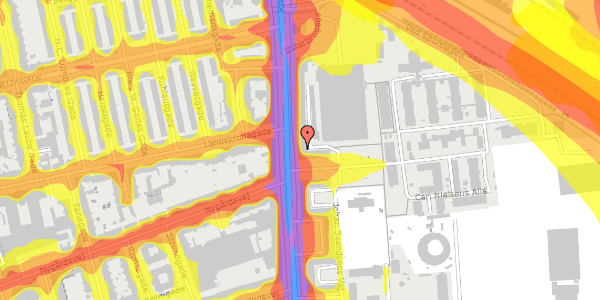 Trafikstøjkort på Østerbrogade 226, 2. th, 2100 København Ø