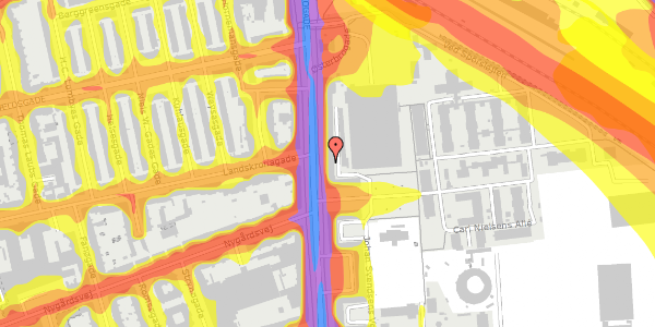 Trafikstøjkort på Østerbrogade 228, 1. tv, 2100 København Ø