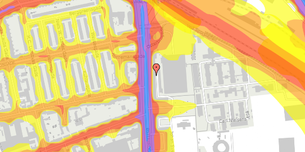 Trafikstøjkort på Østerbrogade 232, 3. th, 2100 København Ø