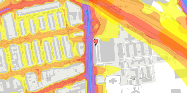 Trafikstøjkort på Østerbrogade 234, 1. tv, 2100 København Ø