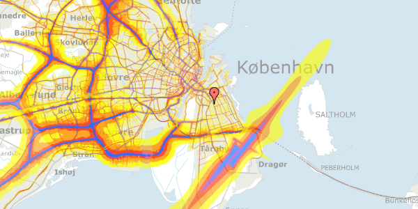 Trafikstøjkort på Østerdalsgade 6, 1. tv, 2300 København S