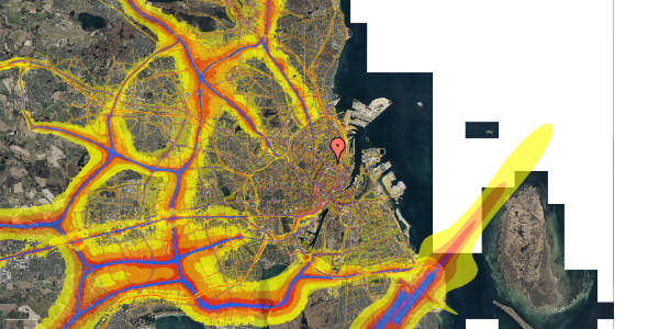 Trafikstøjkort på Øster Farimagsgade 14B, 4. th, 2100 København Ø