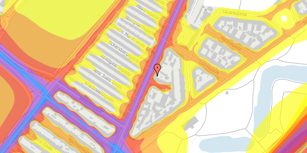 Trafikstøjkort på Øster Farimagsgade 24, kl. th, 2100 København Ø